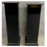 Pair Black Lacquered Pedestal Floor Stands