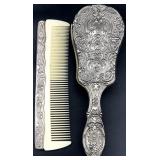 Vintage Silver Plate Vanity Brush & Comb