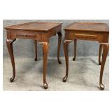 Pair Mahogany Queen Anne Tea Tables