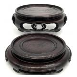 2 Chinese 5.25 ' & 4 ' Wood Stands