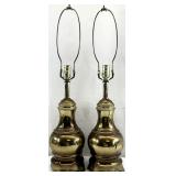 Pair Brass Urn Style Table Lamps