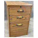 Oak Tone 3 Drawer Office Cabinet