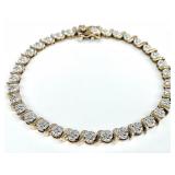 Gold Plated Sterling Silver Tennis Bracelet