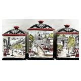 3pc Certified Intl Paris Bistro Canister Set
