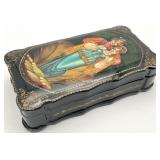 Russian Hand Painted Folk Art Lacquer Box