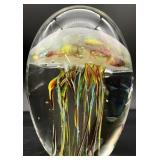 Art Glass Jellyfish Paperweight