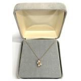 14K Gold Pearl Cluster Pendant Necklace
