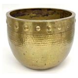 Vintage Hammered Brass Cachepot Jardiniere
