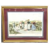 Framed Berry Pickers Jennie Brownscombe Print