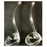 2 Vintage L.E. Smith Glass Punch Ladles
