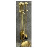 Set of Brass Fireplace Tools