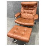 Ca 1960's Ekornes Stressless Chair & Ottoman
