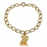 14K Gold Diploma Charm Bracelet
