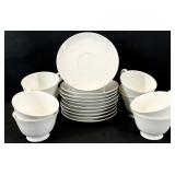 10pc Noritake Savoy White China Teacups & Saucers