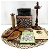 Old Sewing Box, Textile Spool, Shoe Forms & More