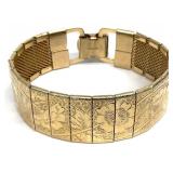 Sarah Coventry Gold Tone Floral Panel Bracelet