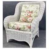 Antique White Wicker Arm Chair