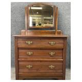 Eastlake Three Drawer Chest w/ Mirror