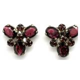 Antique Bohemian Red Stone Earrings