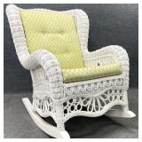 Antique White Wicker Rocking Chair