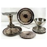 Silver Plate Trays, Trivets, Metal Bowl & More