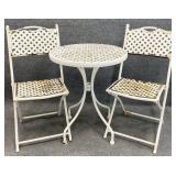 White Patio Table & 2 Chairs