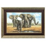 Ramsey Mapunde Elephants Large Wildlife Painting
