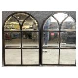 Pair Dome Top Hanging Mirrors