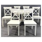 White Butterfly Leaf Table & 6 Chairs
