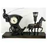 United Metal Goods Horse Carriage Clock & Lamp