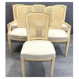 Six Cane Back Italian Dining Chairs