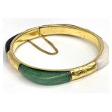 Multicolor Stone Square Hinged Bracelet