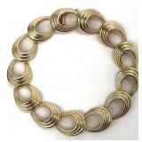 14K Gold Open Ribbed Loop Bracelet