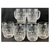 6 Libbey Glass Beer Mugs
