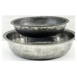 2pc Antique 18th / 19th C English Pewter Bowls