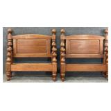 Pair Cherry Twin Raised Panel Beds