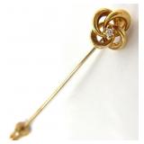 14K Gold & Diamond Stick Pin