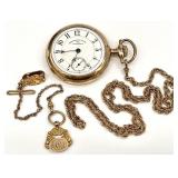 Bailey Banks & Biddle Pocket Watch & Chains