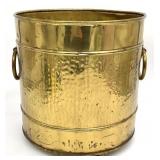 Vintage Hammered Brass Cachepot Jardiniere