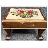 Mahogany Frame Needlework Ottoman