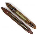 2 Vintage Wooden Weaving Loom Shuttles