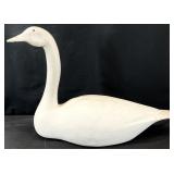 White Wooden Swan Decoy