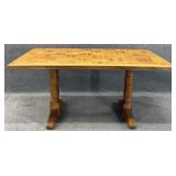 Oak Parquet Top Dining Table
