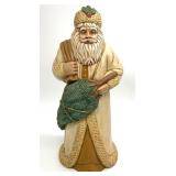 Large Vintage Carved Wood Old World Santa Claus