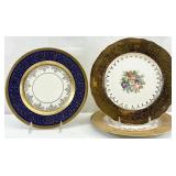 3 Gold Encrusted Cabinet Plates