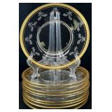 Tiffin Franciscan Bouquet Etched Glass Plates