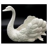 Vintage 1980 Fitz & Floyd Ceramic Swan Planter