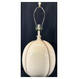 Large Leather Cord Wrapped Ceramic Pumpkin Lamp