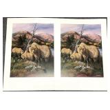 2pc Gary Swanson S/N Bears in Mountains Art Prints