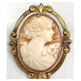 Vintage Gold Filled Cameo Brooch